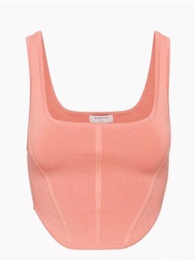Aritzia Babaton Sculpt Knit Bustier Top in Coral